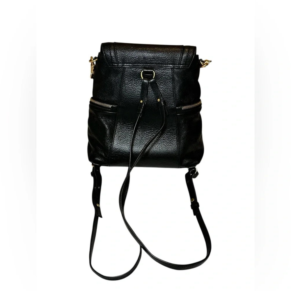 See By Chloe Olga Large Leather Black Backpack with Gold Accents